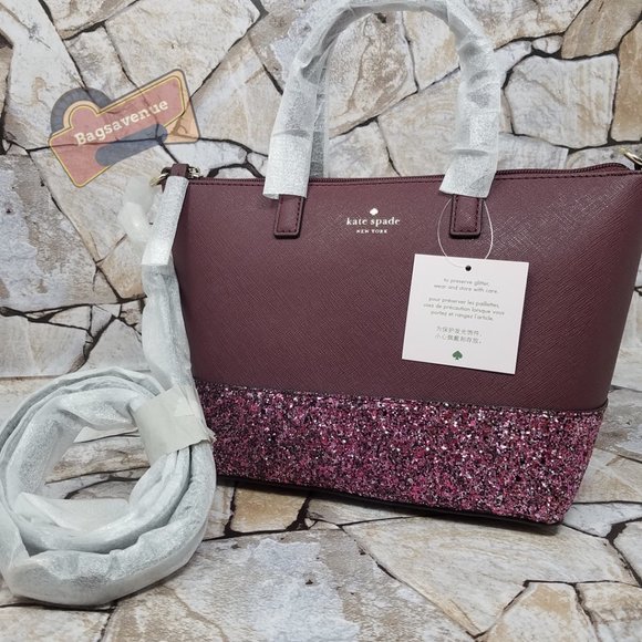 #bagsavenue Ina Saffiano PVC Cherrywood Burgundy Satchel Crossbody Kate Spade - Picture 8 of 13